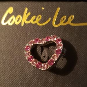 Heart crystal brooch